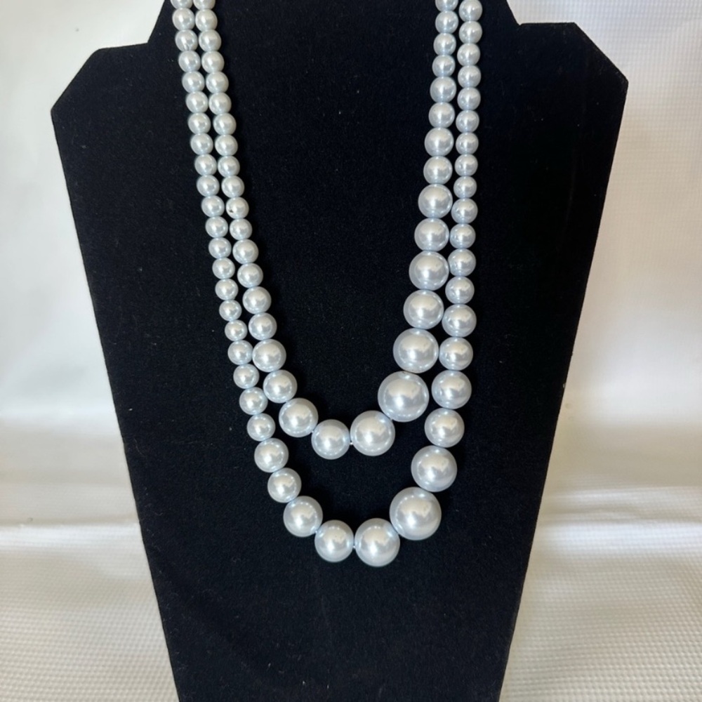 Classic Silver Pearl Triple-Strand Necklace